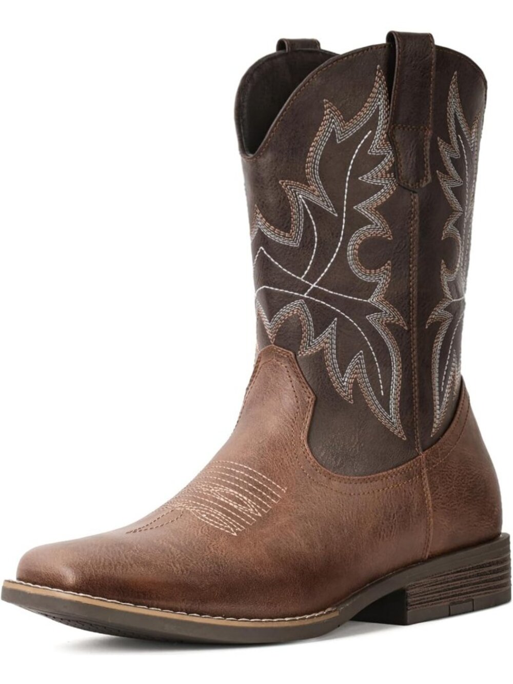 Stylish Western Cowboy Boots for Men - Square Toe, Durable & Comfortable